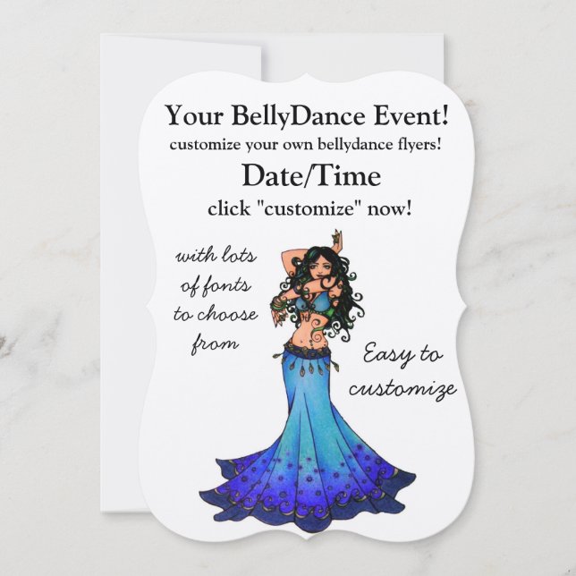 Pisces Belly Dancer  Invitation (Front)