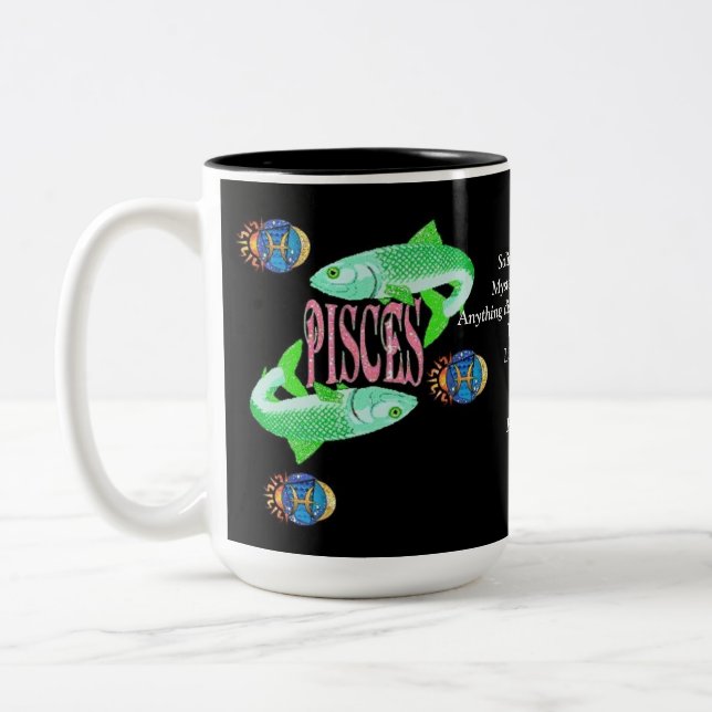Pisces Birth Sign Zodiac Mug (Left)