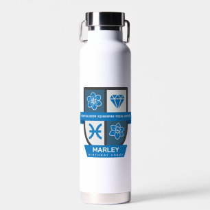Pisces Birthday Crest™ for March 1-20 Water Bottle