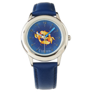 Pisces blue yellow watch