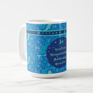 Pisces Blues Personalised Zodiac Traits Coffee Mug