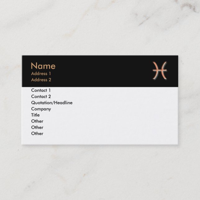 Pisces Business Card (Front)