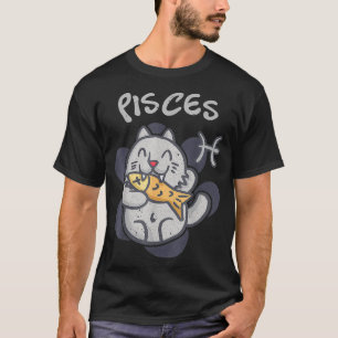Pisces Cat Zodiac Sign Astrology Funny Kitten Cats T-Shirt