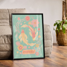 Pisces Celestial Zodiac Pastel Dreams Wall Art