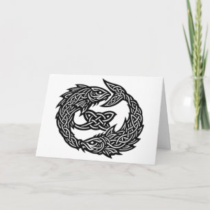 Pisces Celtic Twin‑Current Sigil   BurnsInHell Ink Card