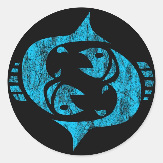 pisces classic round sticker (Front)