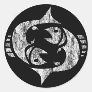 pisces classic round sticker