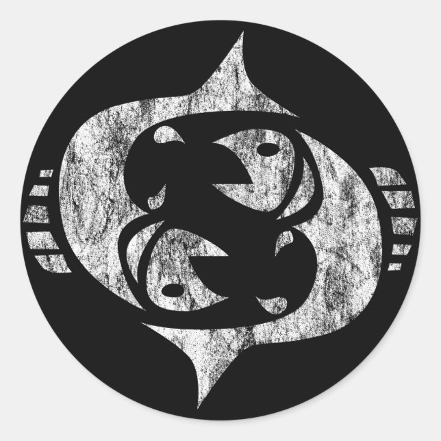 pisces classic round sticker (Front)