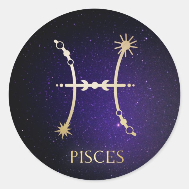 Pisces Classic Round Sticker (Front)
