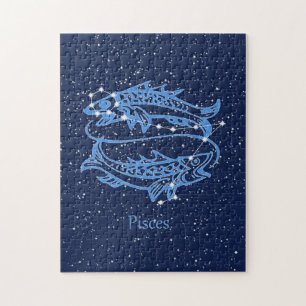 Pisces Constellation and Zodiac Sign with Stars Jigsaw Puzzle