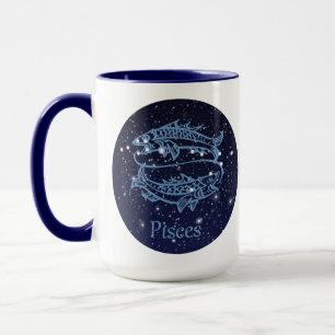 Pisces Constellation and Zodiac Sign with Stars Mug