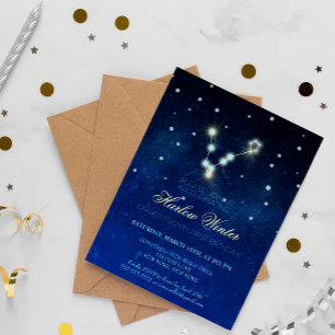 Pisces Constellation Birthday Party Invitation