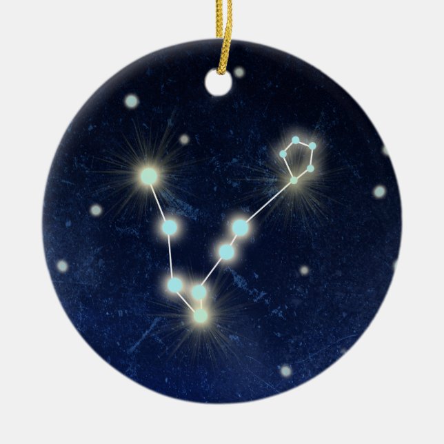 Pisces Constellation | Custom Name Ceramic Ornament (Front)