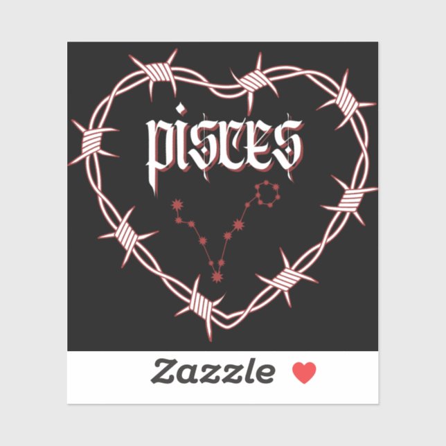 Pisces Constellation Gothic Barbed Wire Design (Sheet)