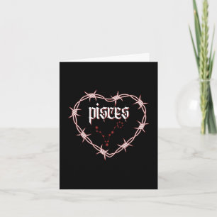 Pisces Constellation Gothic Dark Edgy Birthday Card
