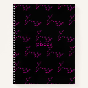 Pisces Constellation Hardcover Spiral Sketchbook Notebook