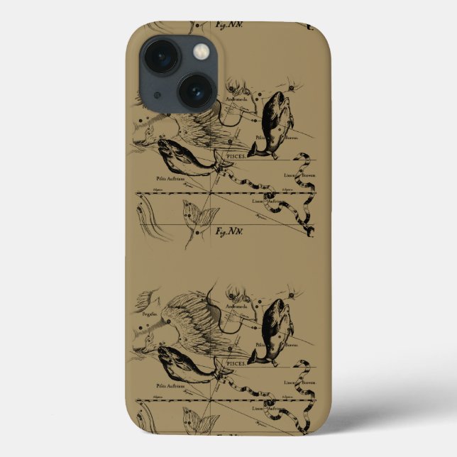 Pisces Constellation Hevelius 1690 Engraving Case-Mate iPhone Case (Back)