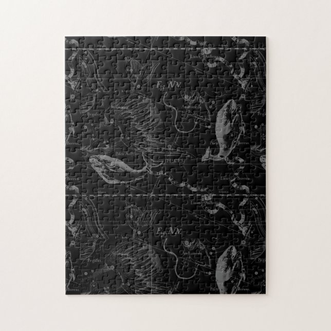 Pisces Constellation Map by Hevelius 1690 Jigsaw Puzzle (Vertical)