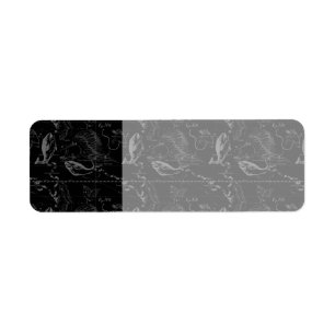Pisces Constellation Map by Hevelius 1690 Return Address Label