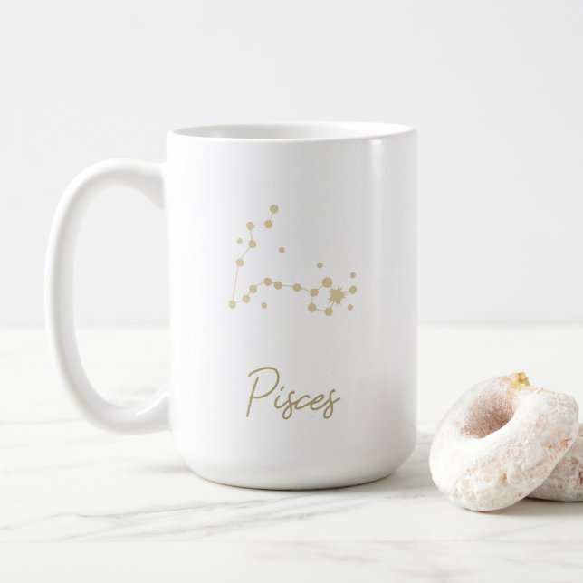 Pisces Constellation Zodiac Coffee Mug (With Donut)