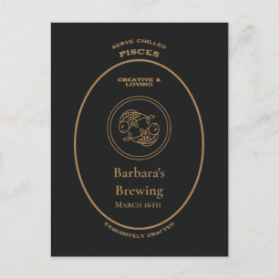 Pisces Creative Loving Personal Apothecary Label Postcard