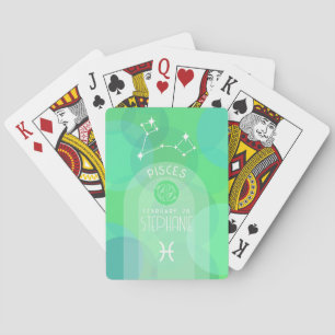 Pisces Custom Birthday Zodiac - Modern Design Playing Cards