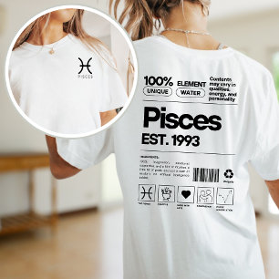 Pisces Custom Zodiac Astrology Birthday February T-Shirt