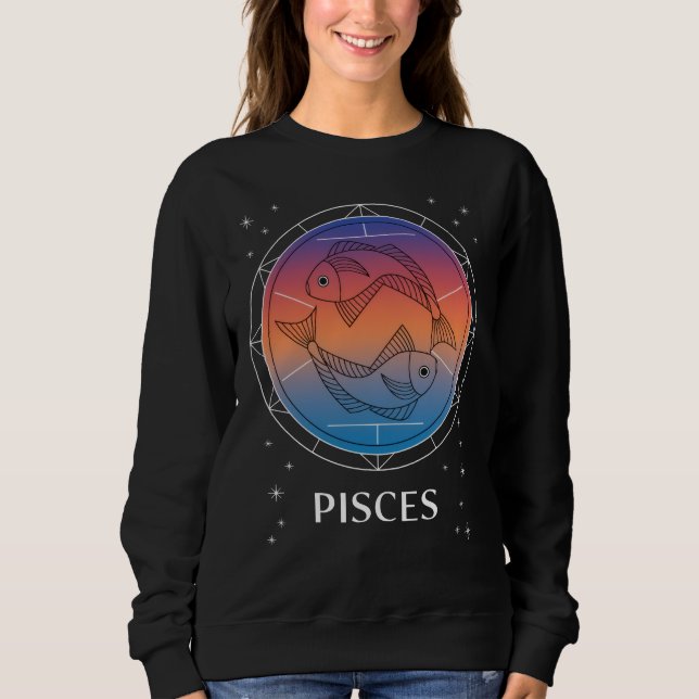 Pisces Dreams Colourful Celestial Pisces Zodiac  Sweatshirt (Front)