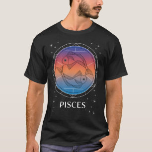 Pisces Dreams Colourful Celestial Pisces Zodiac T-Shirt