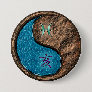 Pisces & Earth Boar 7.5 Cm Round Badge