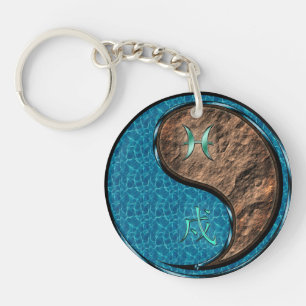 Pisces & Earth Dog Key Ring