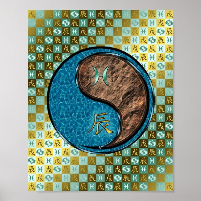 Pisces & Earth Dragon Poster (Front)