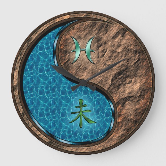Pisces & Earth Goat Large Clock (Front)