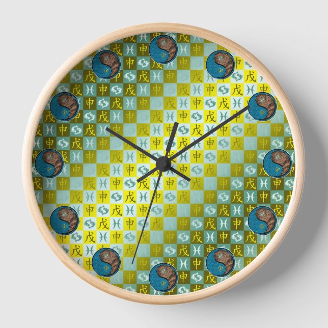 Pisces & Earth Monkey Clock (Front)