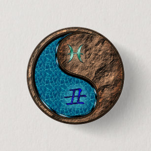 Pisces & Earth Ox 3 Cm Round Badge