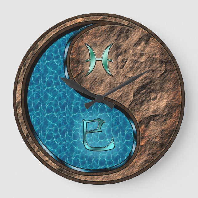 Pisces & Earth Snake Large Clock (Front)