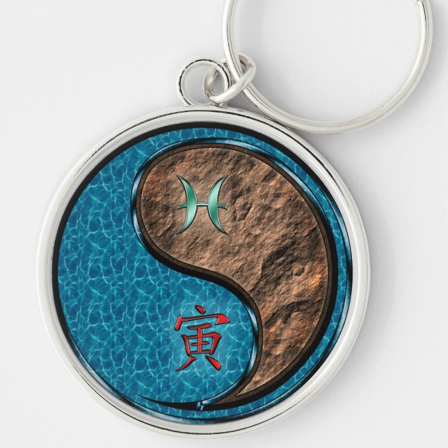 Pisces & Earth Tiger Key Ring (Front)