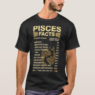 Pisces Facts Zodiac Signs  Birthday T-Shirt