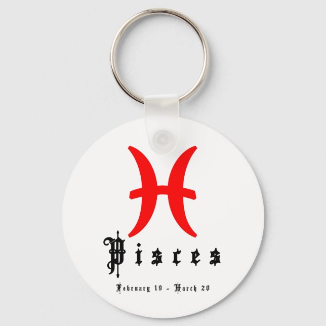 Pisces, February 19 - March 20 Key Ring (Front)