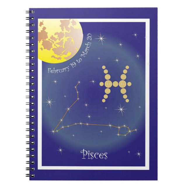 Pisces February 19 to March 20 Notizheft Notebook (Front)