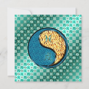 Pisces & Fire Dog Card