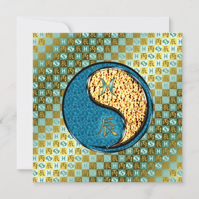 Pisces & Fire Dragon Card (Front)