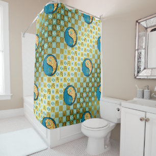 Pisces & Fire Dragon Shower Curtain