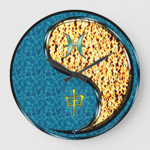 Pisces & Fire Monkey Large Clock