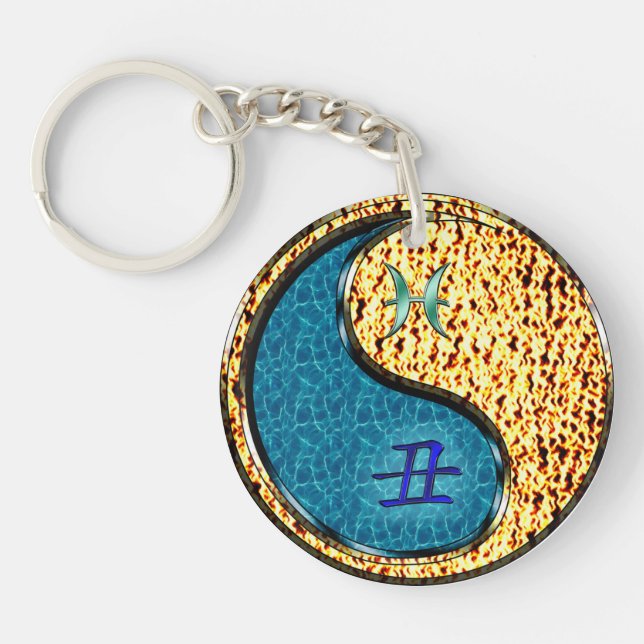 Pisces & Fire Ox Key Ring (Front)