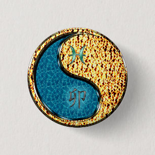 Pisces & Fire Rabbit 3 Cm Round Badge