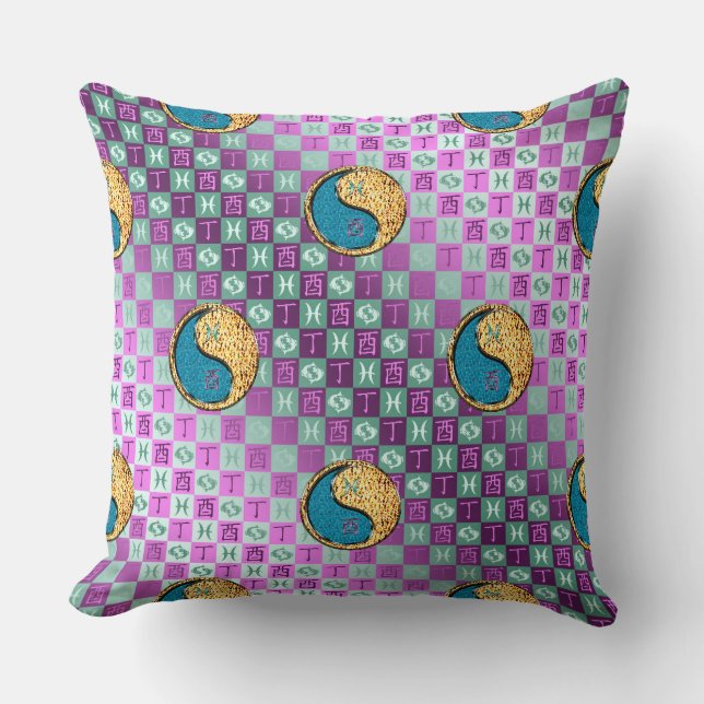 Pisces & Fire Rooster Cushion (Front)