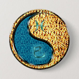 Pisces & Fire Snake 7.5 Cm Round Badge