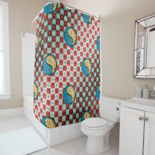 Pisces & Fire Tiger Shower Curtain