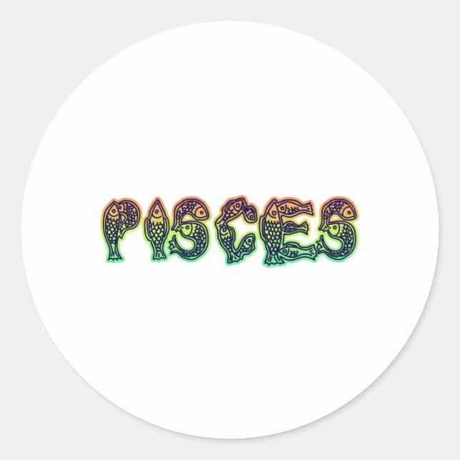 Pisces Fish Classic Round Sticker (Front)